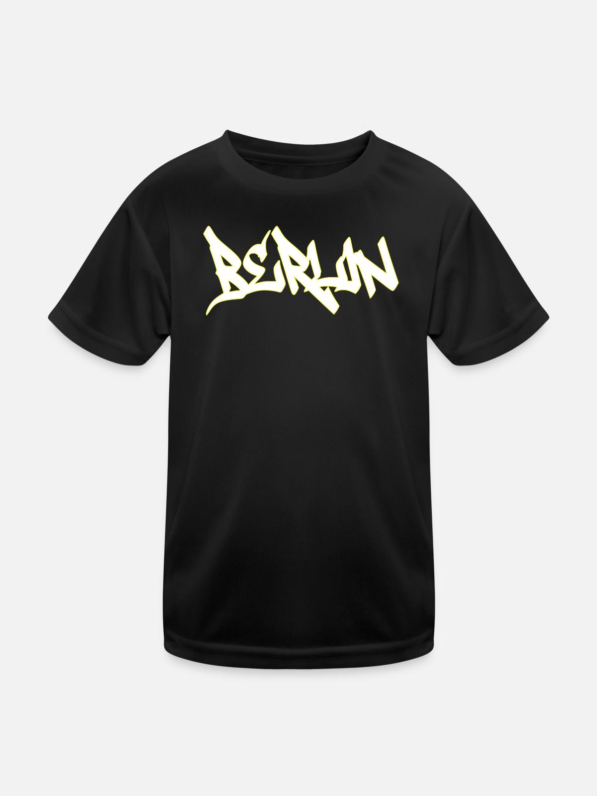 Berlin - Kinder Funktions-T-Shirt - Schwarz - Vorne