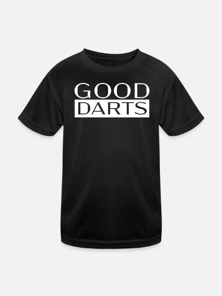 Dart-Good_Darts - Kinder Funktions-T-Shirt - Schwarz