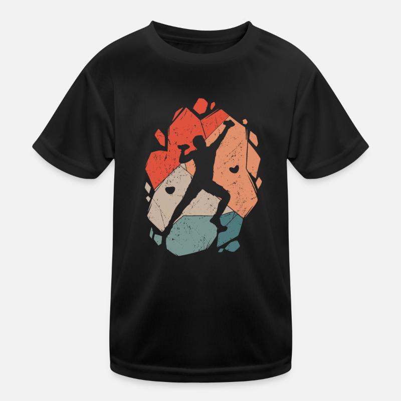 Klettern Bergsteiger Bouldern Boulder Kinder Funktions-T-Shirt