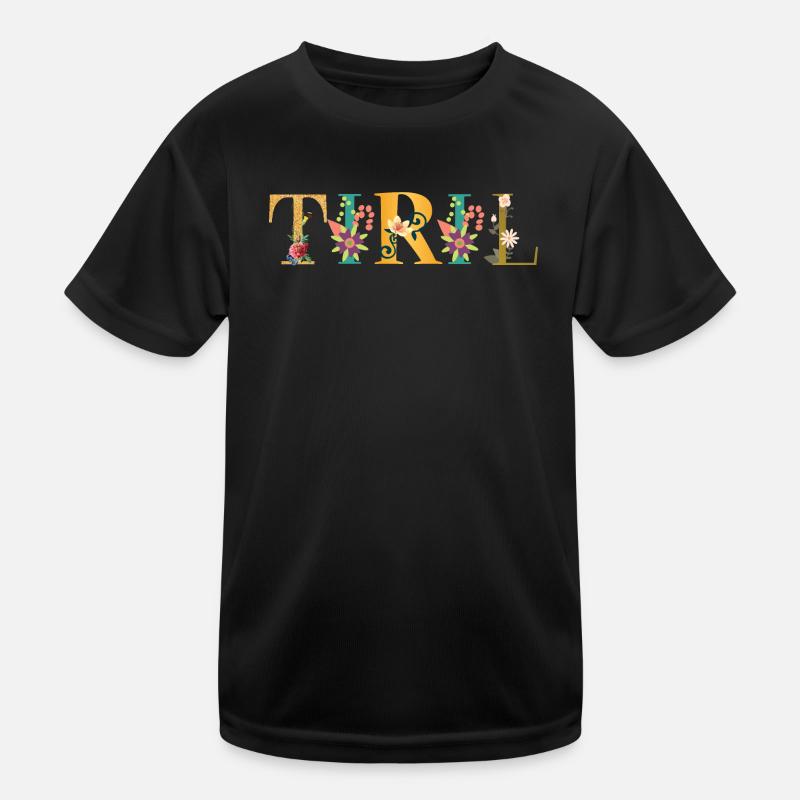 TIRIL Name Decorated with Flowers Kids Functional T-Shirt