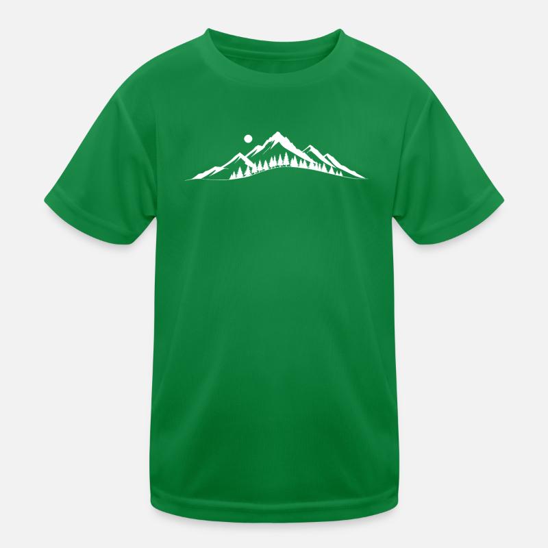 Bergdämmerung Silhouette Kinder Funktions-T-Shirt