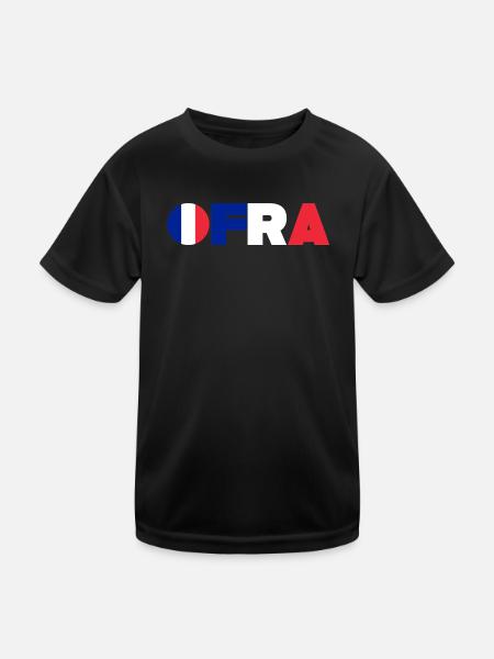 Frankreich - Kinder Funktions-T-Shirt - Schwarz