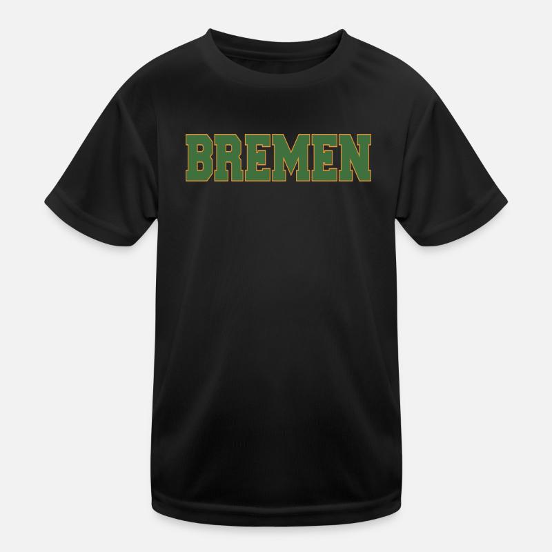 Lettrage en bloc de Brême vert et or T-shirt sport Enfant