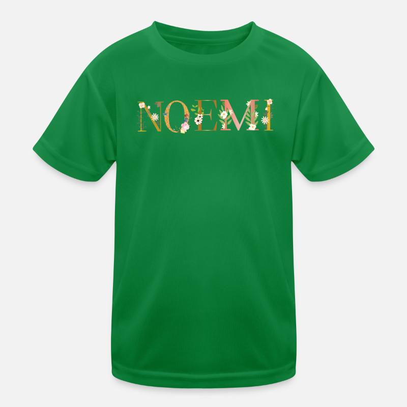 NOEMI Name mit Blumen geschmückt Kinder Funktions-T-Shirt