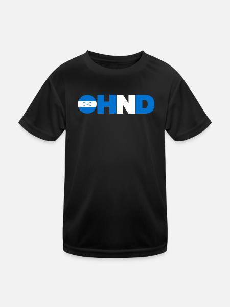 Honduras - Kinder Funktions-T-Shirt - Schwarz - Vorne