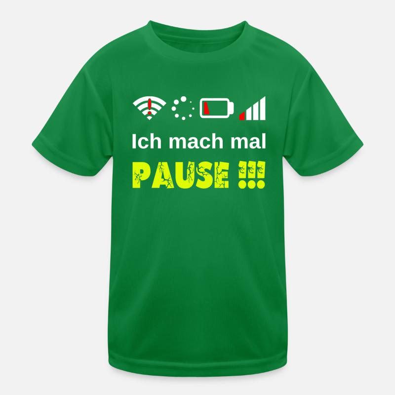 Ich mach mal Pause ! Gamer Nerd Problem Wlan Akku Kinder Funktions-T-Shirt