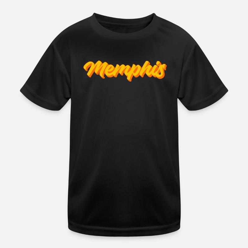 Memphis Retro Script Sunset Kinder Funktions-T-Shirt