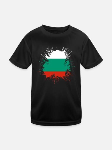 Bulgaria Flag Bulgarian Flag Golden Sands - Kids Functional T-Shirt - black - Front