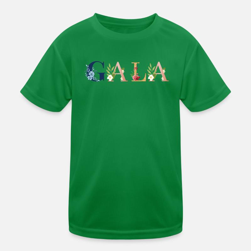 Art du nom de gala avec fleurs brodées T-shirt sport Enfant