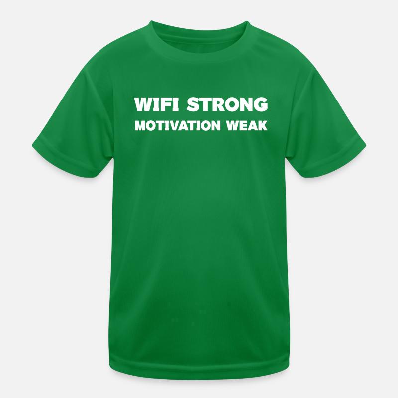 Gras WET STRONG Motivation Print T-shirt sport Enfant