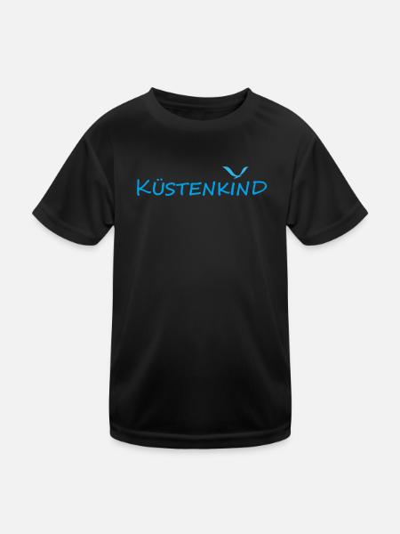 KÜSTENKIND - Kinder Funktions-T-Shirt - Schwarz - Vorne