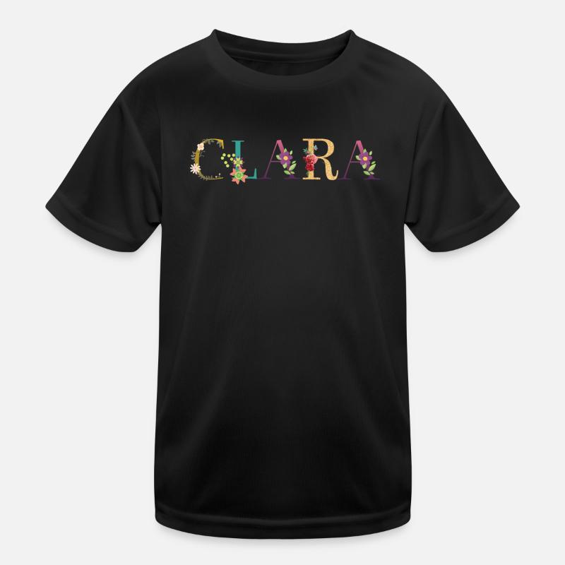 CLARA Name mit Blumen geschmückt Kinder Funktions-T-Shirt