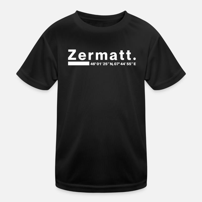Zermatt coordinates Valais Switzerland Kids Functional T-Shirt