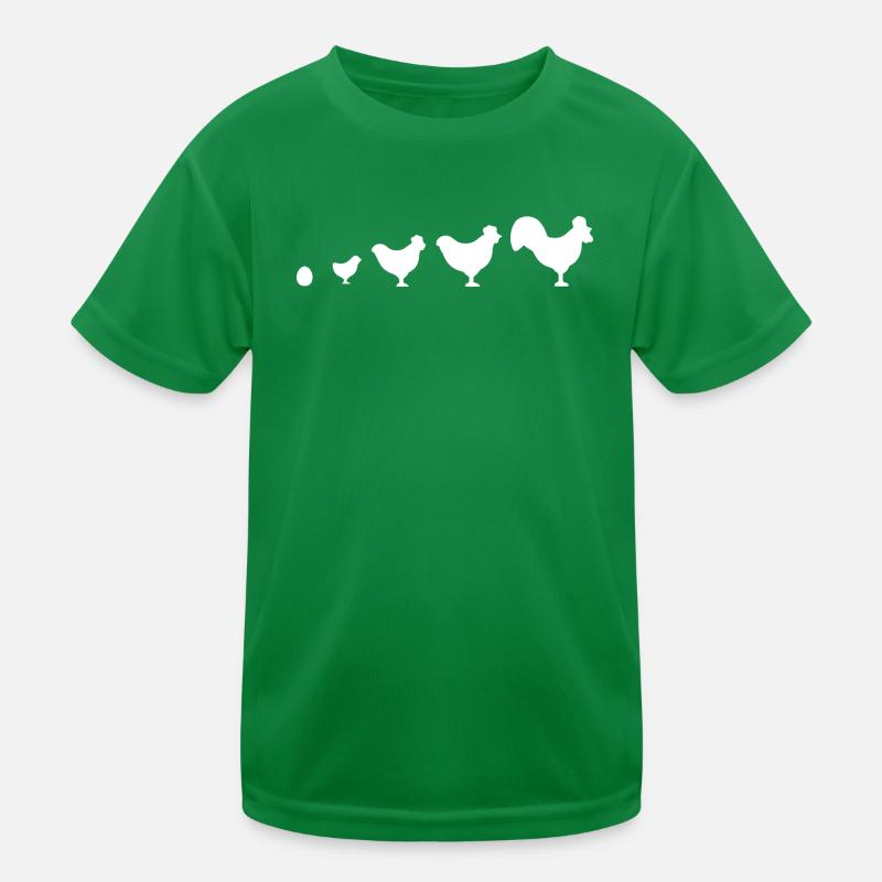 Evolution Bauer Huhn Hahn lustig Kinder Funktions-T-Shirt