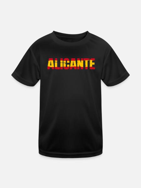 Alicante Flagge Spanien - Kinder Funktions-T-Shirt - Schwarz