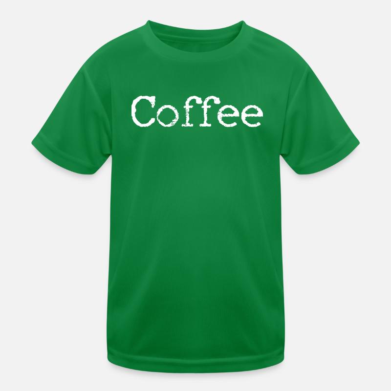 Coffee Scribble White on Black Kids Functional T-Shirt