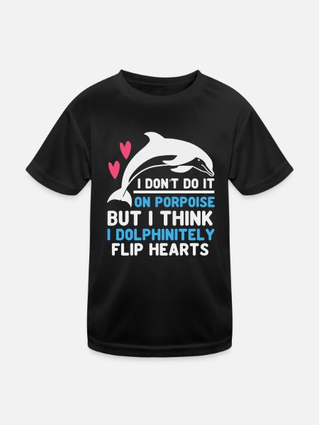 Dauphin mignon - T-shirt sport Enfant - noir - Devant