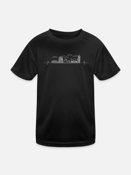 Monuments de la ligne d’horizon du battement de cœur - T-shirt sport Enfant - noir - Devant