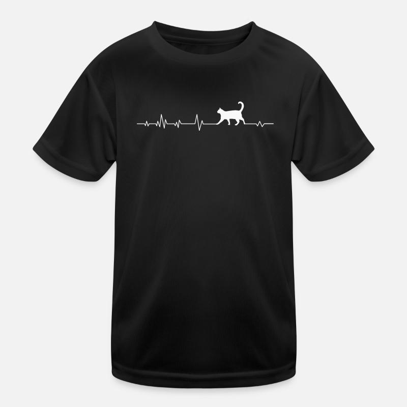 Katze Katzen - Kinder Funktions-T-Shirt - Schwarz