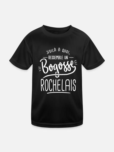 bogosse Rochelais cadeau La Rochelle 17 - T-shirt sport Enfant - noir - Devant