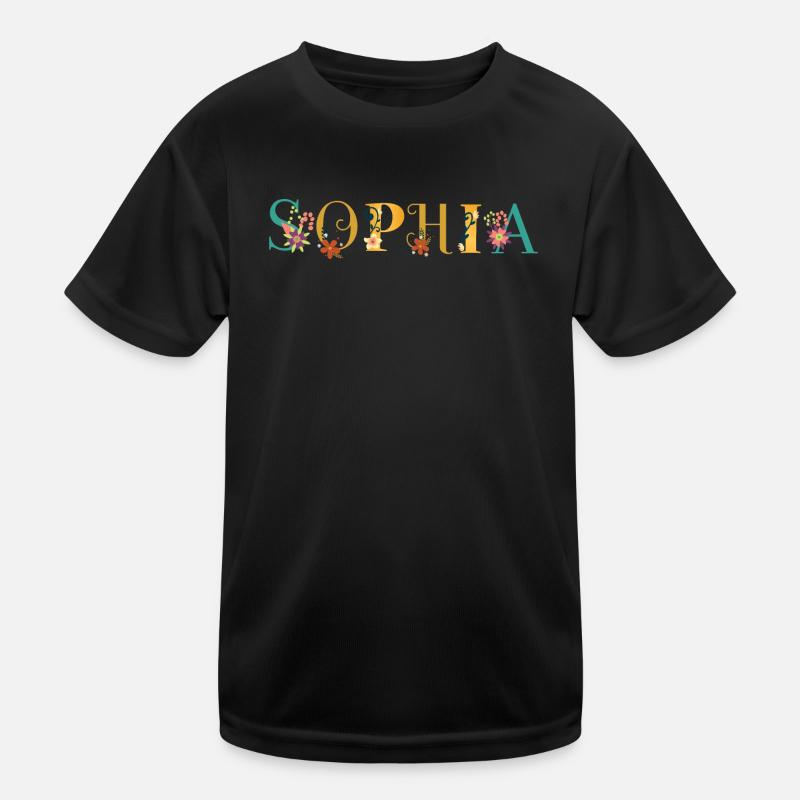 Art du prénom SOPHIA avec fleurs brodées T-shirt sport Enfant