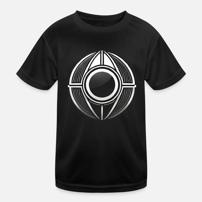 Minimalist Circular Pod Design Kids Functional T-Shirt