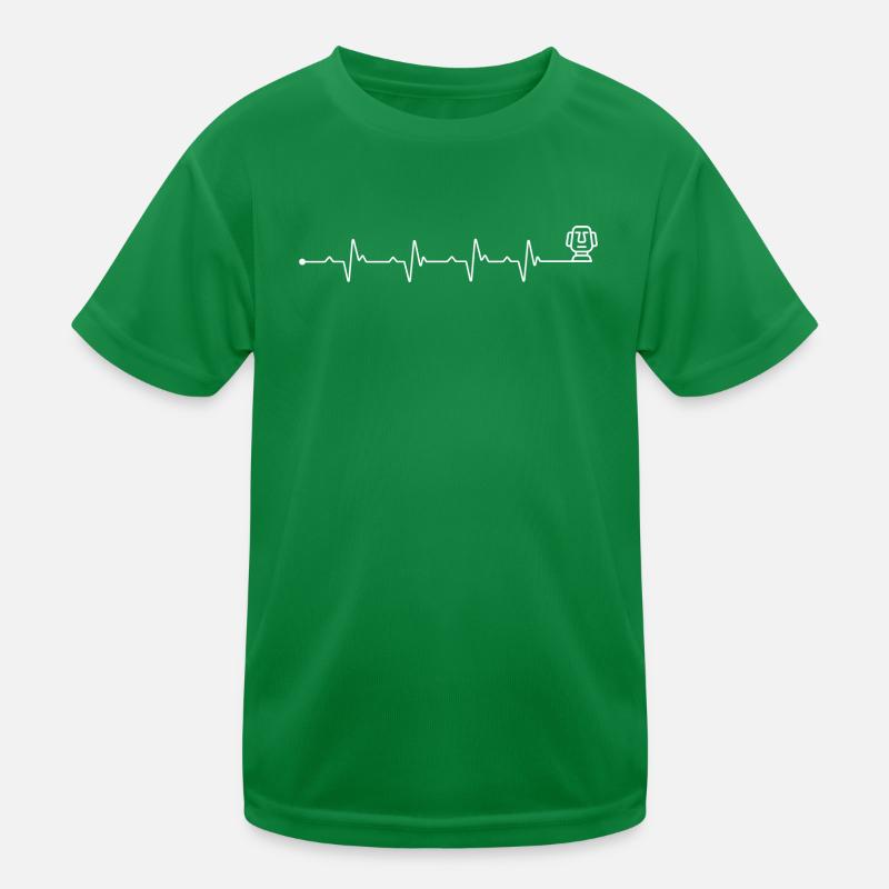 Herzschlag Moai Kinder Funktions-T-Shirt