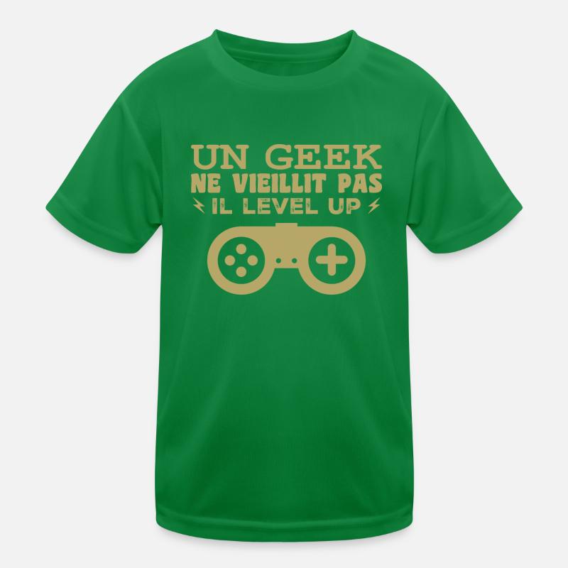 Ein Geek wird nicht alt... Il level up Kinder Funktions-T-Shirt