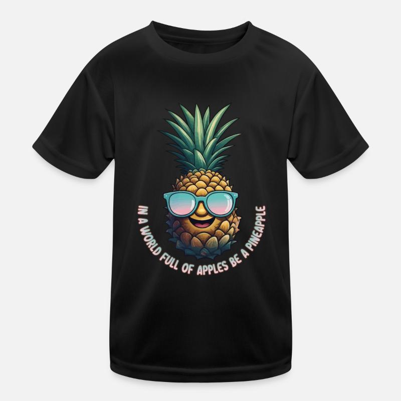 Ananas Pineapple Cool Sonnenbrille Geschenk Kinder Funktions-T-Shirt