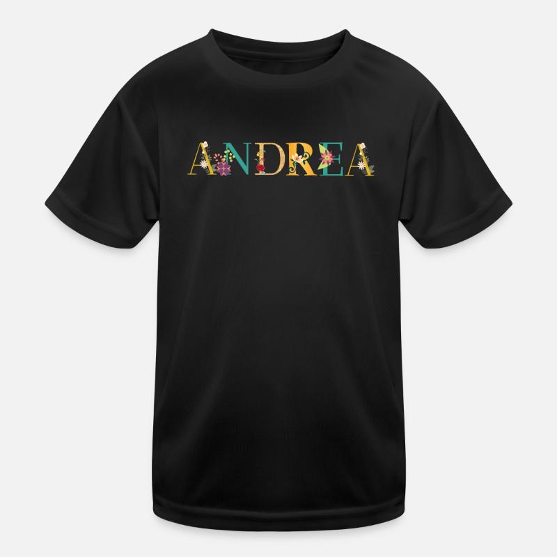 ANDREA Name mit Blumen geschmückt Kinder Funktions-T-Shirt