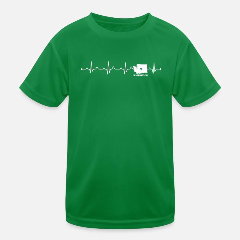 Washington State Heart Outline PNW Pride Kids Functional T-Shirt