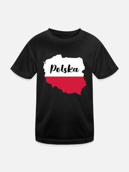 Poland Polska - Kids Functional T-Shirt - black - Front