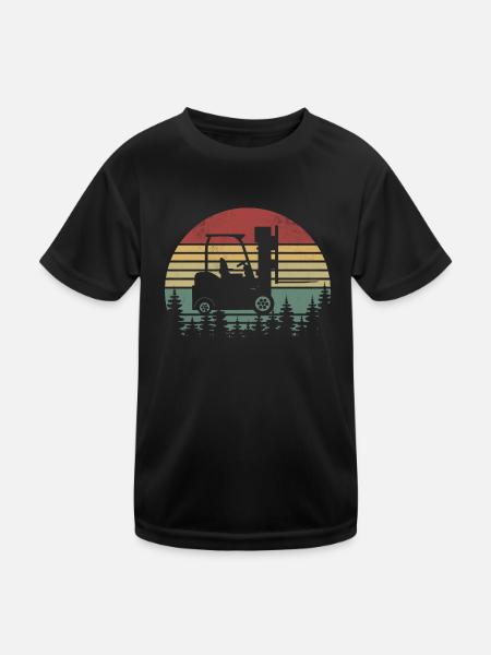 Funny Forklift Driver Art - Forklift Operator - Kids Functional T-Shirt - black - Front