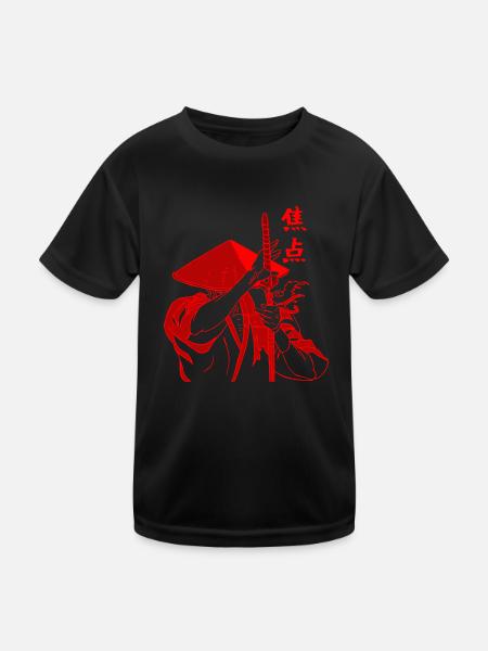 Épée de samouraï japon katana - T-shirt sport Enfant - noir - Devant
