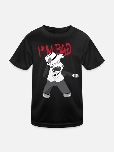 I'm BAD Dancer - Dancing Dog - Kinder Funktions-T-Shirt - Schwarz - Vorne
