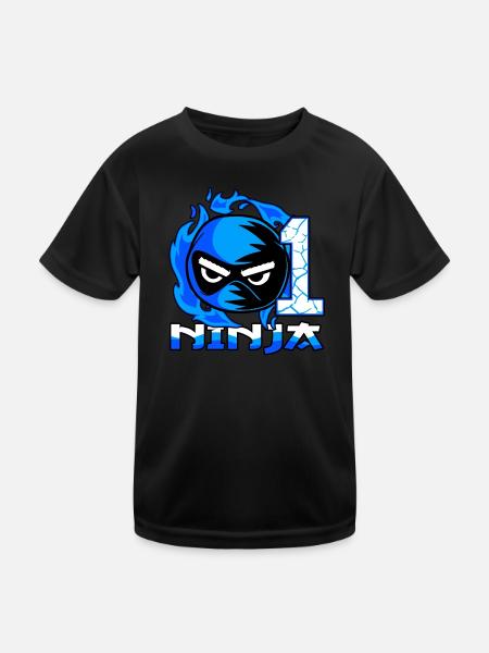 Kinder 1. Geburtstag Junge 1 Jahr alt Ninja - Kinder Funktions-T-Shirt - Schwarz - Vorne