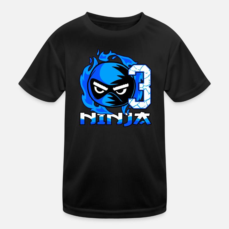 Kinder 3. Geburtstag Junge 3 Jahre alt Ninja Kinder Funktions-T-Shirt