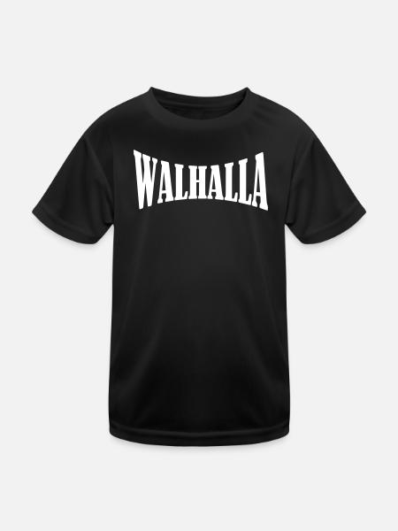 walhalla viking wikinger shirt - Kinder Funktions-T-Shirt - Schwarz - Vorne