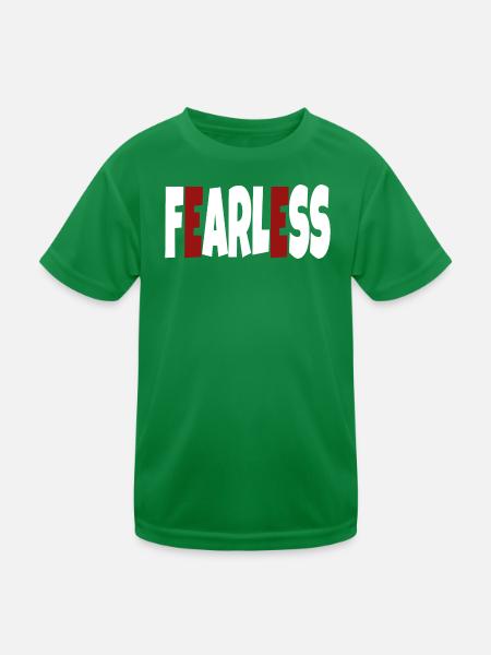 Fearless - simple text - Kids Functional T-Shirt - kelly green - Front