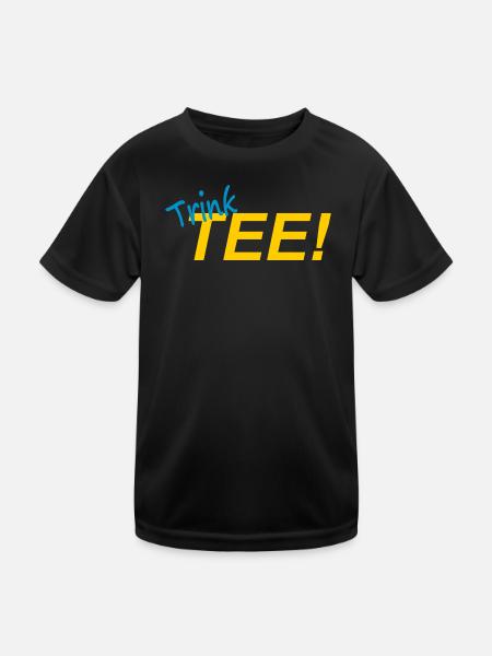 TRINK TEE! - Kinder Funktions-T-Shirt - Schwarz - Vorne