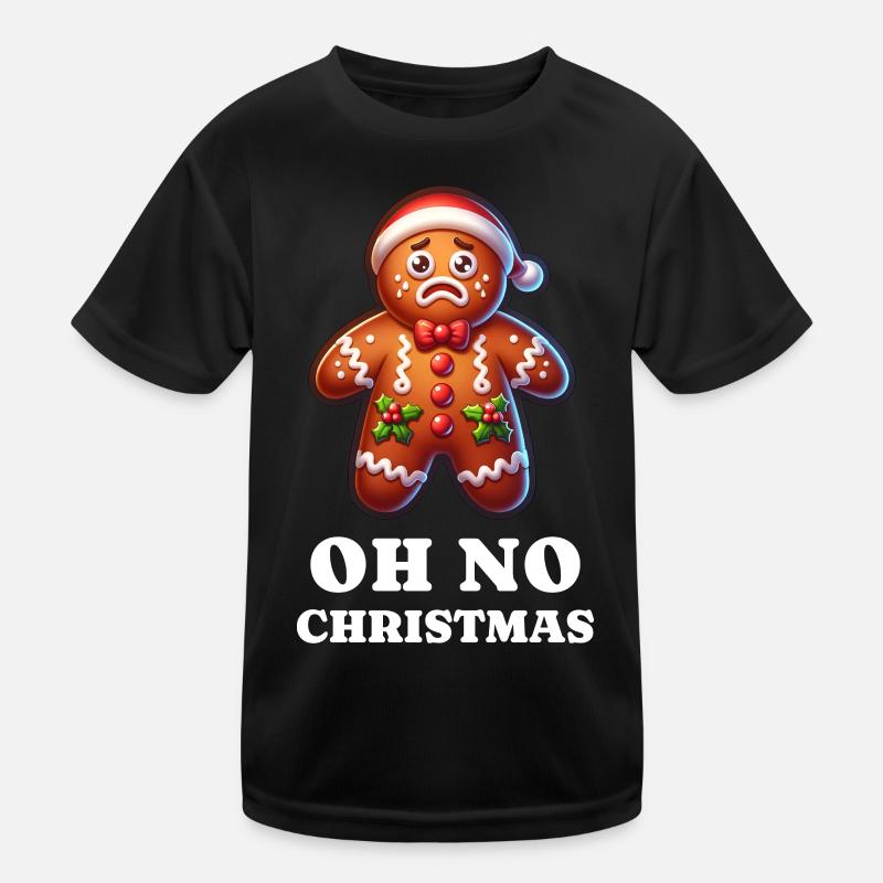Funny Gingerbread Man Christmas Xmas Kids Functional T-Shirt