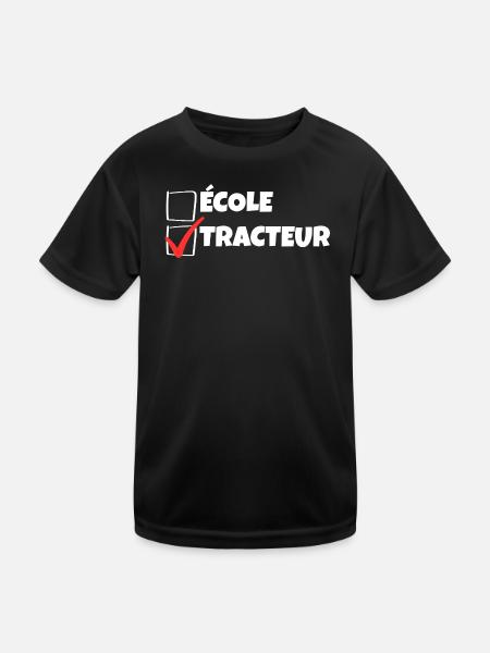 Little Farmer Humor Tractor Child - Kids Functional T-Shirt - black - Front
