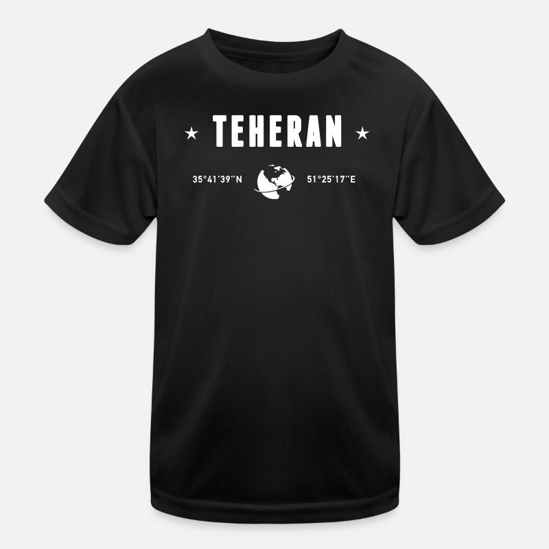 Teheran Iran koordiniert den Planeten Erde Weiß Kinder Funktions-T-Shirt