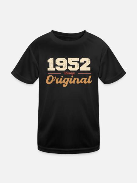 1952 Vintage Anniversary Retro Gift 1952 - Kids Functional T-Shirt - black - Front