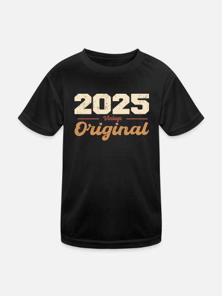 2025 Vintage Anniversaire Rétro Cadeau 2025 - T-shirt sport Enfant - noir - Devant