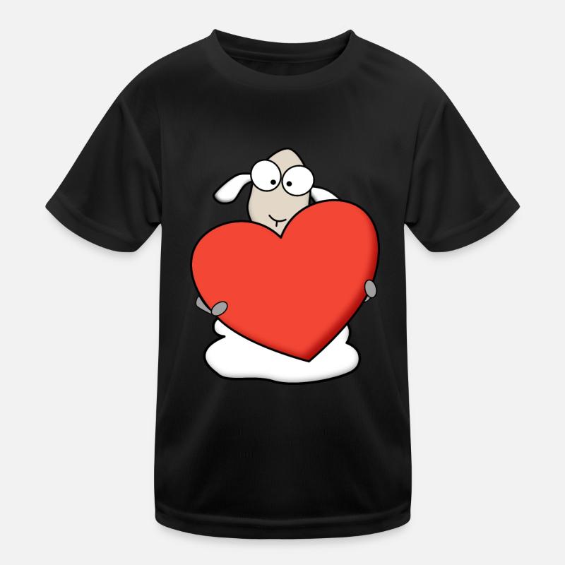 Schaf mit Herz Kinder Funktions-T-Shirt