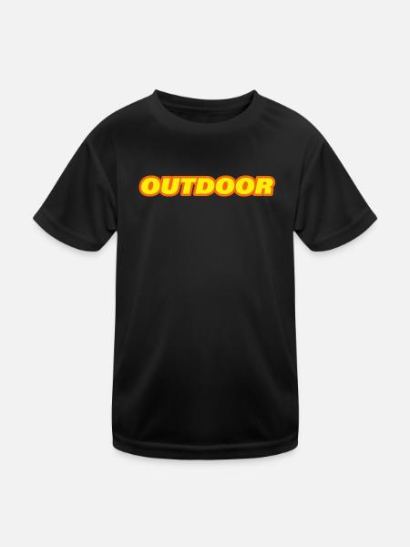 OUTDOOR - Kinder Funktions-T-Shirt - Schwarz - Vorne