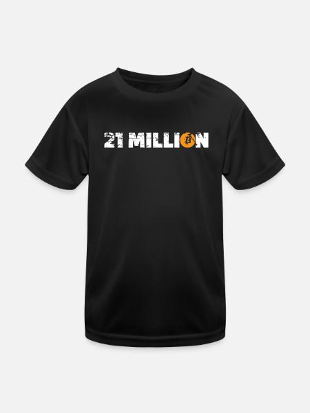 21 Million Bitcoin - Kinder Funktions-T-Shirt - Schwarz - Vorne