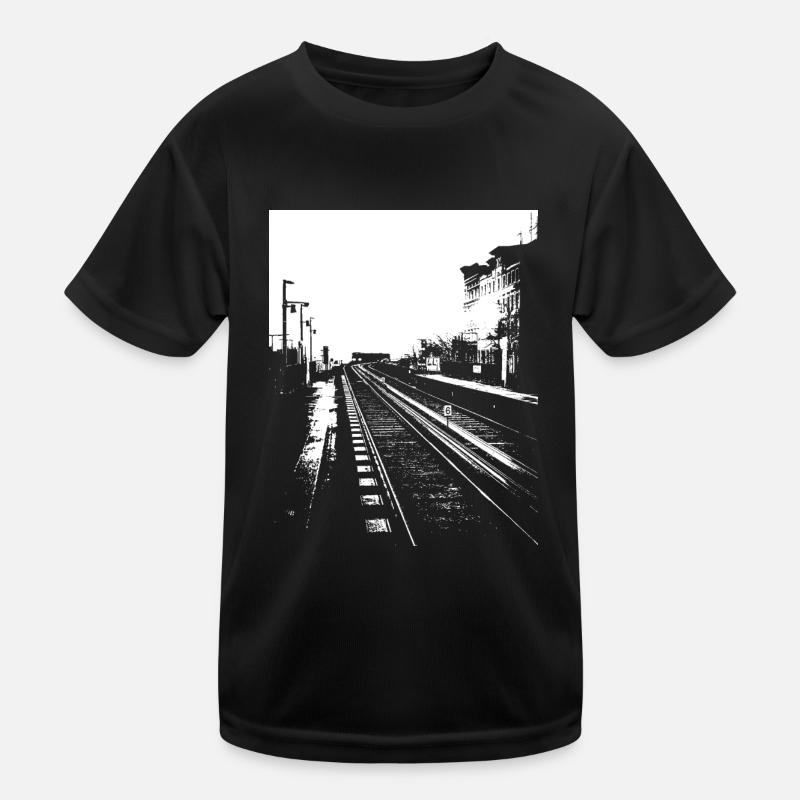 U-Bahn - Kinder Funktions-T-Shirt - Schwarz