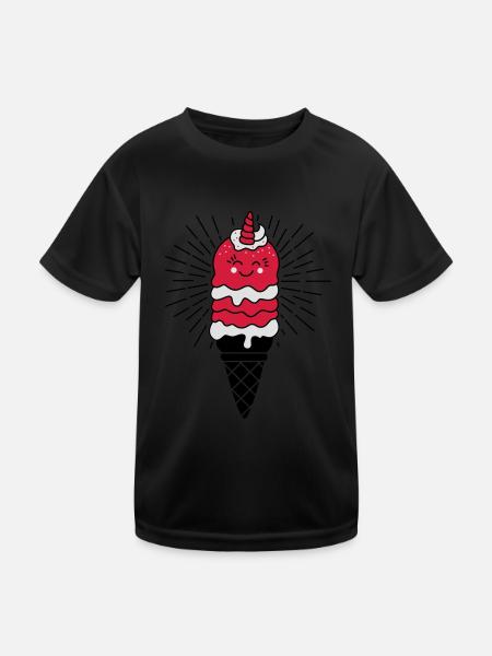 Einhorn – Unicorn – Pony – Pferd – Fee – 3C - Kinder Funktions-T-Shirt - Schwarz